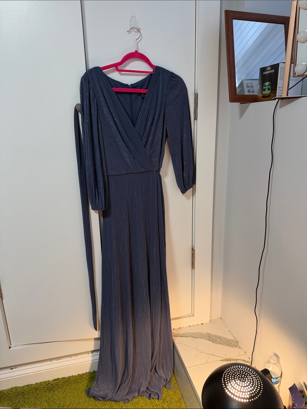 Alex Evenings Midnight Blue Wrap-Front Maxi Dress